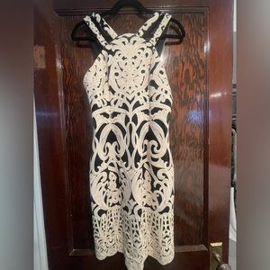 Foxiedox White and Black Lace Dress